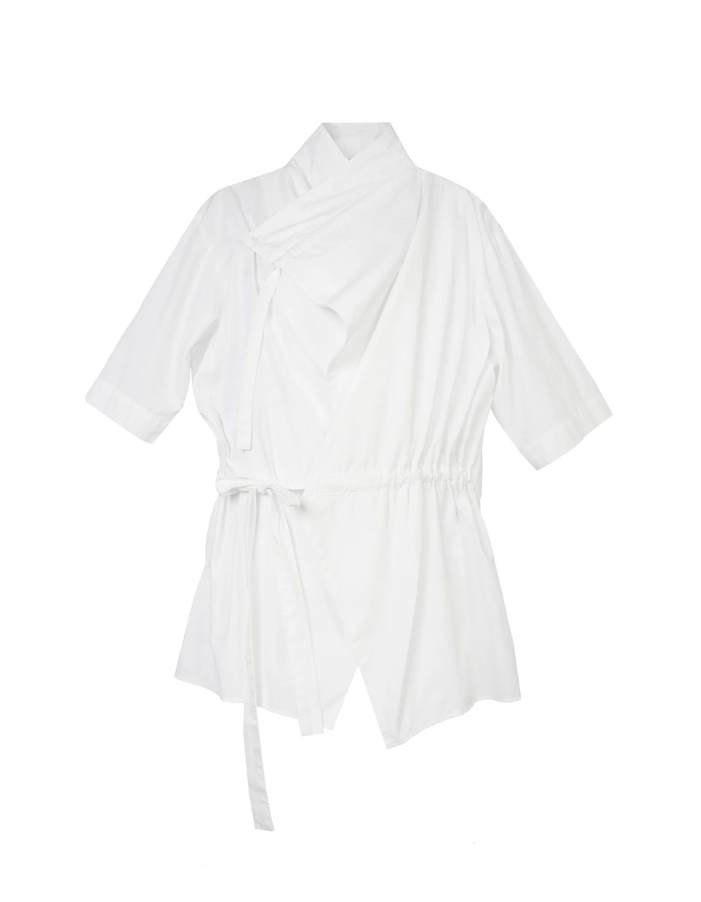 INF Kimono Style Deconstructed Shirt With Short Sleeves — INF